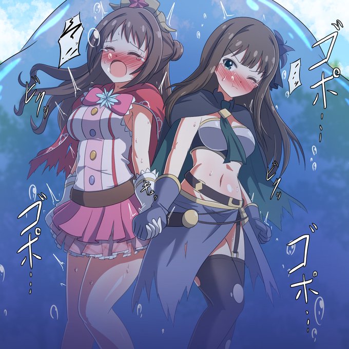 skebより、プリコネとかグラブルコラボの時の卯月と凛。スライム丸呑みピンチシチュ。
普通の世界で普通な生活してたはずの子がファンタジー世界で追い詰められるの…いいですよね… 