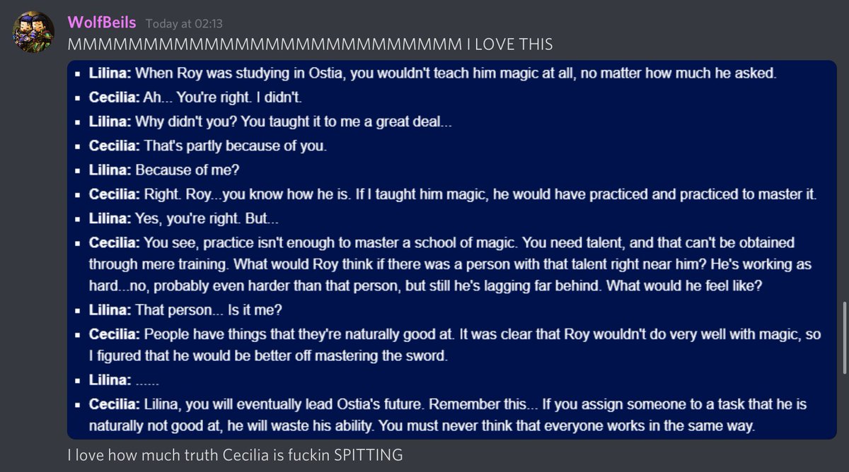 Also Cecilia support is probs one of my Favourites because GOD Cecilia says so much good stuff