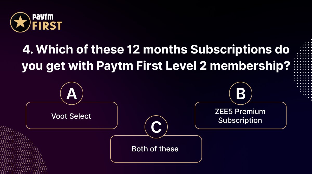 PaytmFirst's tweet photo. Let's see how many of you get Q4 right. 

Win #PaytmFirst Memberships ⭐

#ContestAlert https://t.co/xipjvSGIwQ