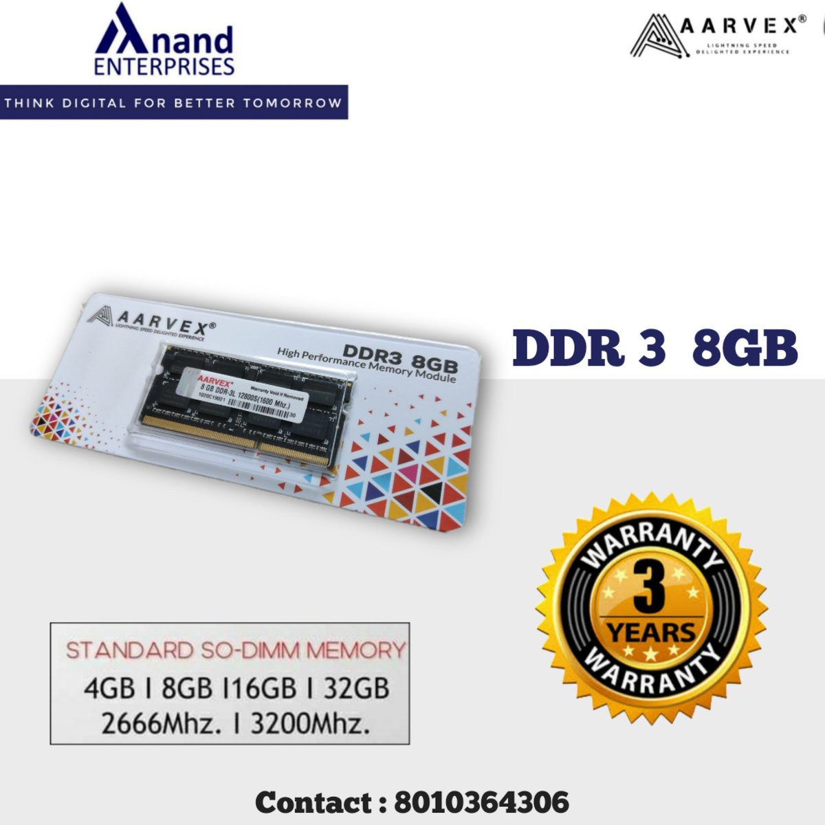 ananditpune's tweet photo. Aarvex Ram
DDR 3 8GB
@ananditpune
#Computersales #computerram #computerservices #bestservice #business #hardware https://t.co/TgkZJWrMQu