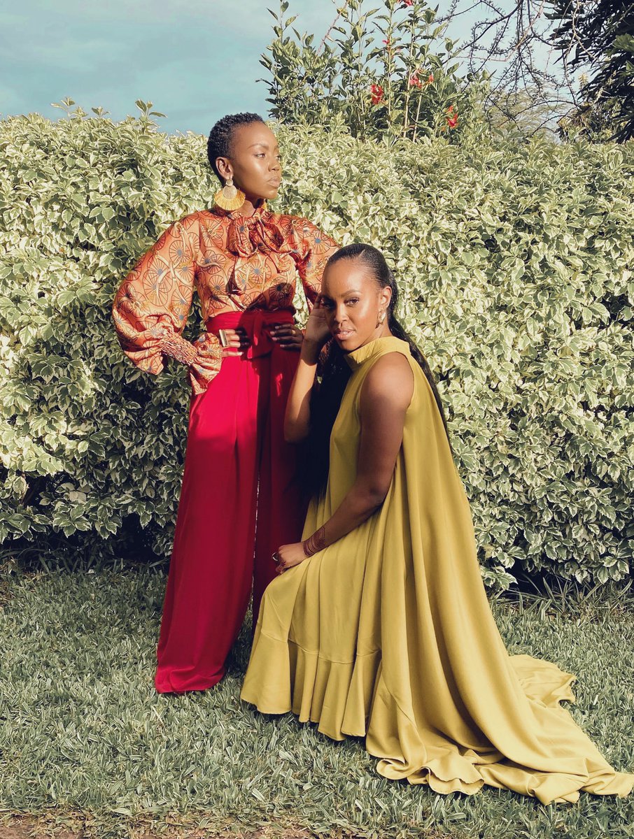 Here <a href="/ThisisEss/">Sharon Mundia</a> and I are both wearing items from <a href="/nanciemwai/">Nancie Mwai</a>’s <a href="/shopnewlevel/">New Level</a> ie my top, pants and her dress.
Nancie design her items and has them made at her store. 
My rings are from <a href="/KipatoUnbranded/">Kipato Unbranded</a>. 
Earrings are not locally made.

#MadeInKenya
#MissKWearsKenyan