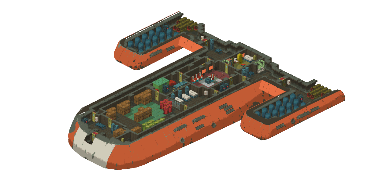pahrislv's tweet photo. Newest addition to the Space Wreck fleet - "Sprīdītis". With a crew of up to 12 and space for cargo, this small relay ship was usually dispatched to fix mining equipment wherever needed.

#screenshotsaturday #indiegame #indiedev 

Learn more &amp; wishlist: https://t.co/jYpTps2cyc https://t.co/bk7P1YOF74