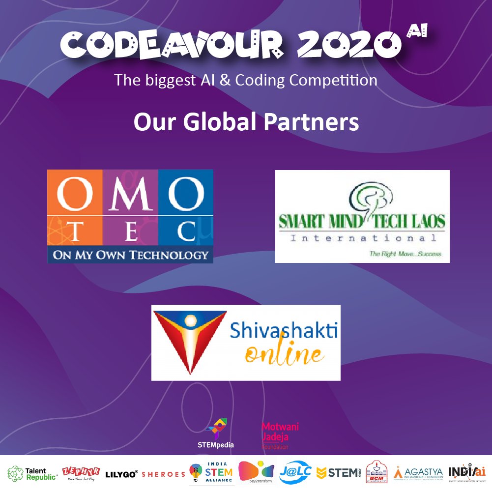 We are so happy with the eager partnerships we received! These global partners are giving their best to blanket Codeavour 2020 AI across the 7 seas!

Want to empower students with AI and coding? Sign up here codeavour.org/partners/becom…

#codeavour2020AI #theSTEMpedia