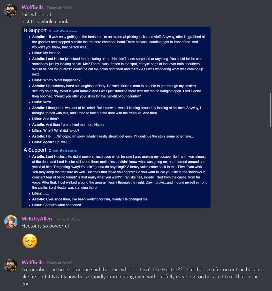 Ok so yeah this is more about her dad because YEAH the way he’s described in the Astolfo support is completely in character for him and I will live/ die by thisThis Is Part Of Why I Say Hector Is Actually Quite Smart