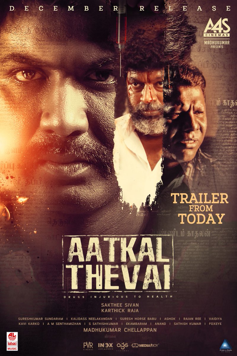 A4SCINEMA's tweet photo. #AatkalThevai trailer will be released by Makkal selvan 
@VijaySethuOffl
 today @ 6 PM.

A "KarthikRaja" Musical

@ActorSivan @SureshKSundhram @mimegopi @actorrajanree @ProAnand_MP @LahariMusic @CtcMediaboy @LahariMusic @cinegamapa @actor_saideena https://t.co/rAE4Y8JSB2