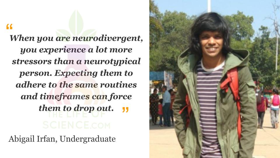 labhopping's tweet photo. Abigail Irfan, an undergraduate student of science with autism, illustrated the difference that sensitised educators & mentors can make to science enthusiasts like her. Shout-out to @stpalli ✨
#STEMeducation #Labhopping5 @India_Alliance
Read here:
https://t.co/uzWNjuscZa https://t.co/EU0M0xCcIo
