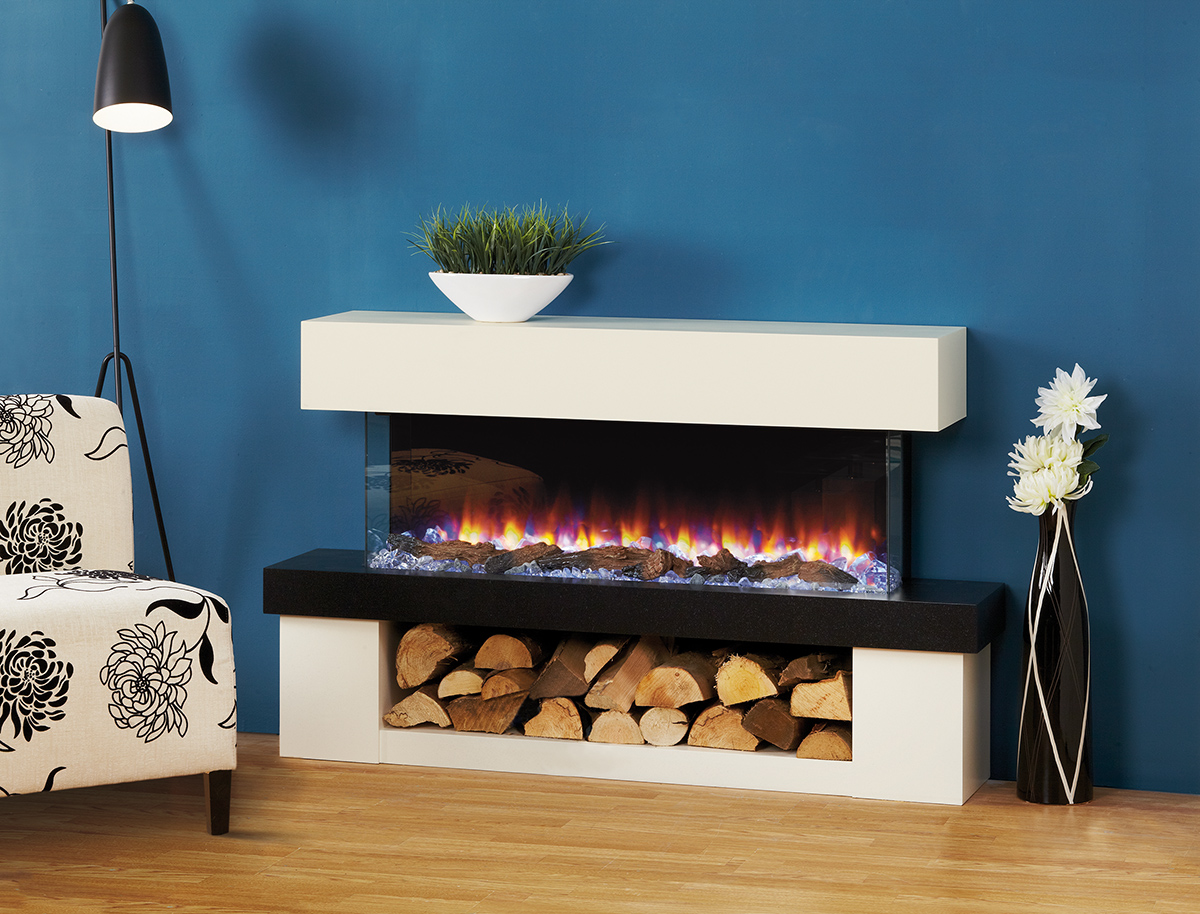 FocusFireplaces's tweet photo. Montana 110 Base Unit in Bianca and Midnight Finish.  Top Shelf in Bianca Finish.  Featuring the SKOPE electric fire. Where space is restricted a smaller version can be supplied which can accommodate the smaller 70w SKOPE fire. https://t.co/1S8vOoFKSy