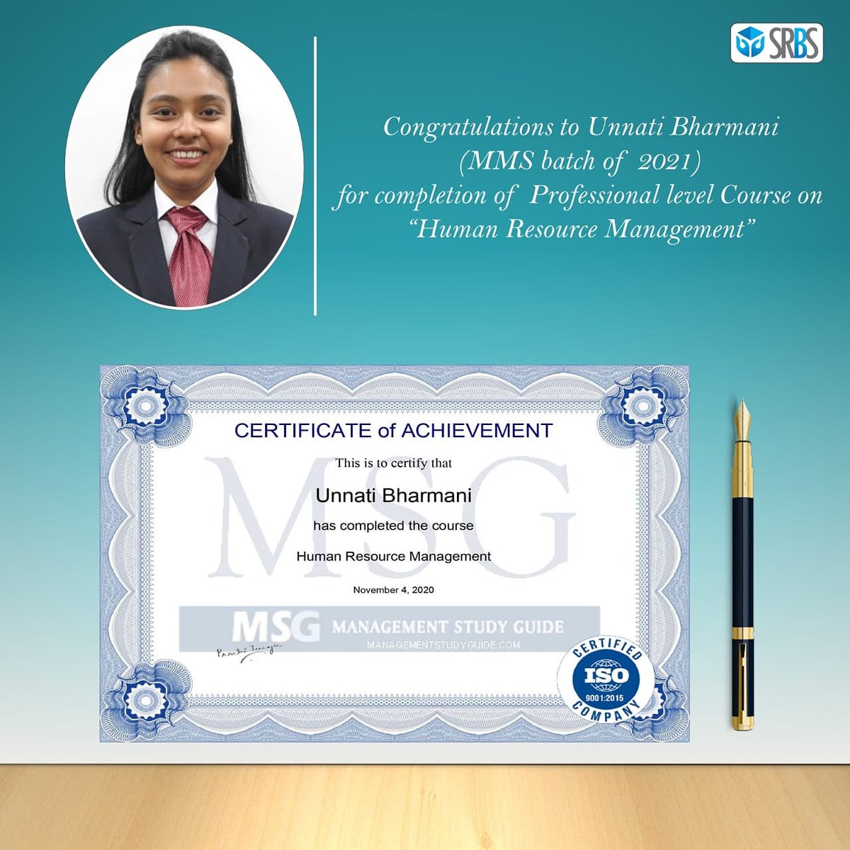 srbs_edu's tweet photo. Sheila Raheja School of Business Management and Research Congratulates Unnati Bharmani for completing professional course.
.
.
.
.
.
#srbs #sgrfoundation #rahejaacademia #mms #course #HR #HumanResources #congratulations #HumanResourcesmanagement #studentachievement https://t.co/HlGbG92G6N
