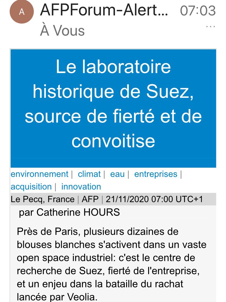 isaNaufle's tweet photo. Visite terrain avec @BertrandCamus DG @suez dans le laboratoire de recherche historique du Groupe, « cœur du réacteur, et navire amiral  »@BertrandCamus , pour répondre aux attentes des clients, des industriels #innovation en  🇫🇷 et à l international. Extrait de @afpfr https://t.co/mqOBL9YMWu