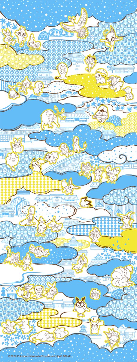 ヒノッチ 京職ポケモンてぬぐい 新商品 各地方の旅立ちの3匹が全員いる ポケモンセンター 京都の染職人による染色工程 T Co Tvpw1mrb19
