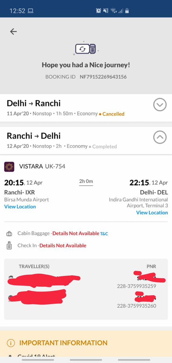 ritikapradhan's tweet photo. .@makemytrip @DeepKalraMMT there is no way to reach out to your customer care. And this is really urgent! Your app still shows the booking. I need an urgent resolution to this. https://t.co/E0vyZqVH7k