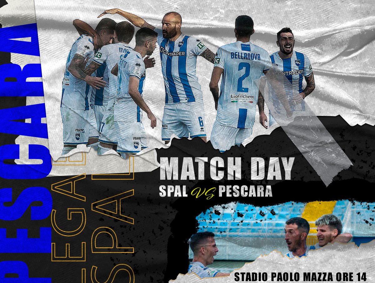 PescaraCalcio's tweet photo. 👊 | MATCH DAY
🆚 @spalferrara
⚽️ @Lega_B
⏰ 1⃣4⃣.0⃣0⃣
🏟️ #PaoloMazza
📺 @DAZN_IT
🎙️ #DelfinoChannel https://t.co/ybYTRIsbkr
