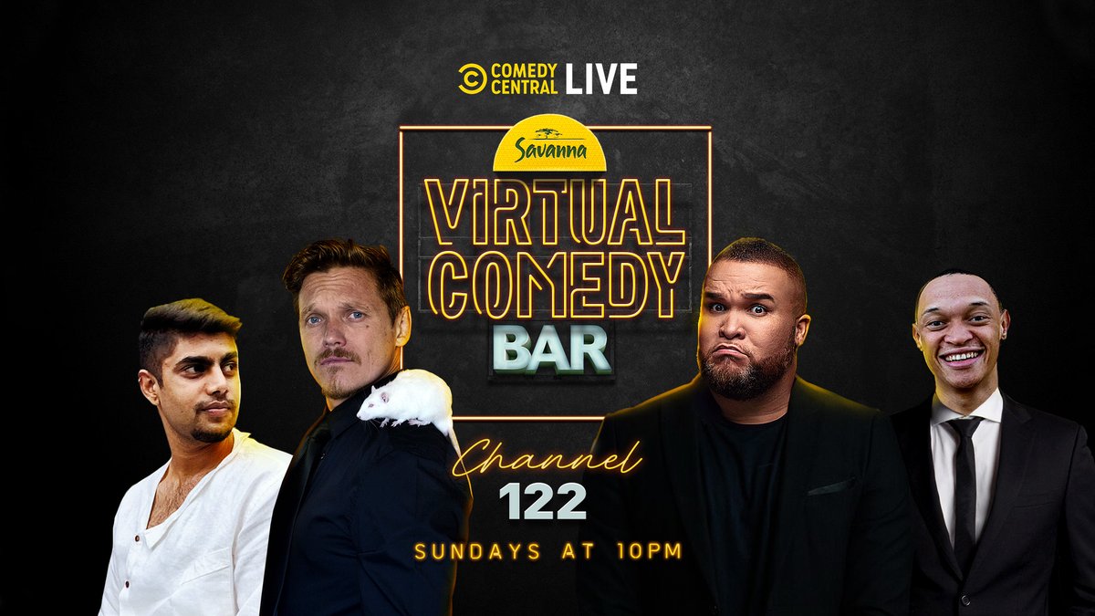 SavannaCider's tweet image. @SimgivenS Tell your mates. It's time for #SavannaVirtualComedyBar!
Remember to Share your best bit (of the show) and you could win a R400 Cash Send!
Tune in to Comedy Central Live @ the #SavannaVirtualComedyBar ch122, tonight at 22h00.  

Reply #Stop to opt-out