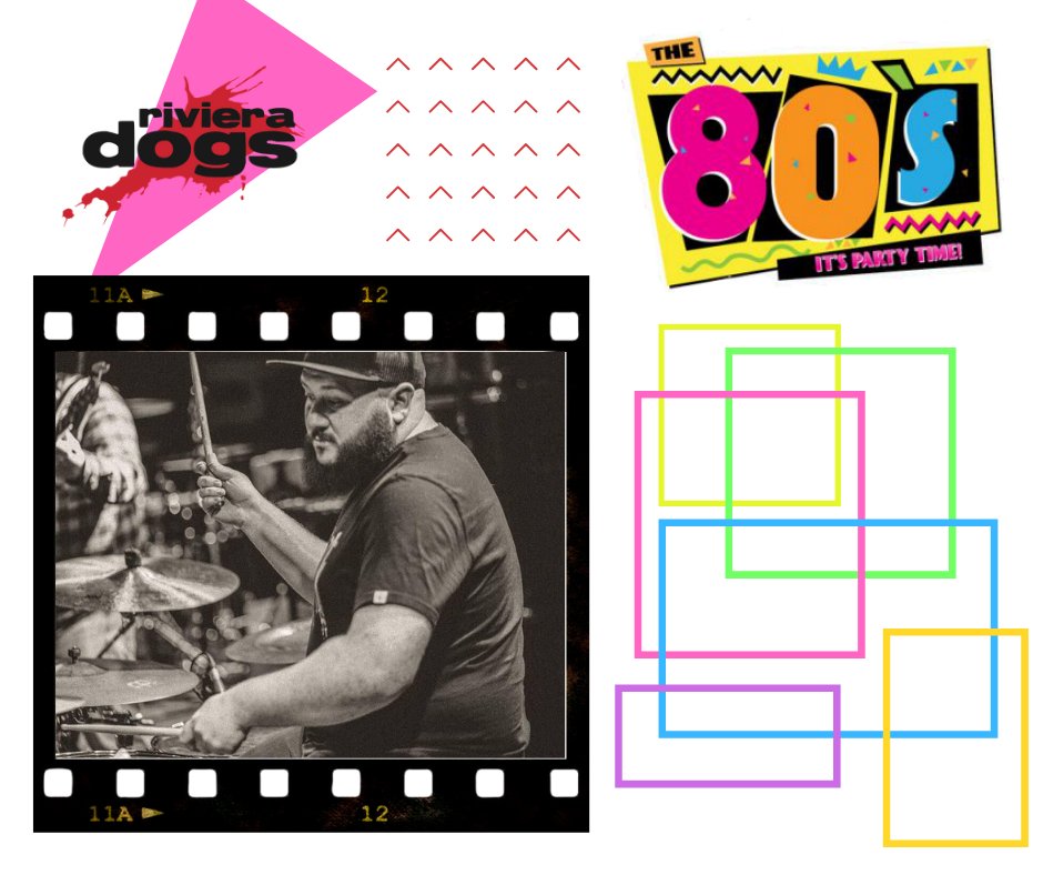 Meet The Band - Our newest member to 2020 is the unbelievable power house that is Jordan Savage. a lovely touch with a right leg that will keep you dancing all night long  #rivieradogs #80sband #80s #keyboard #nord #juno #ultimate80s #dancefloor #band #musicians #keepmusiclive