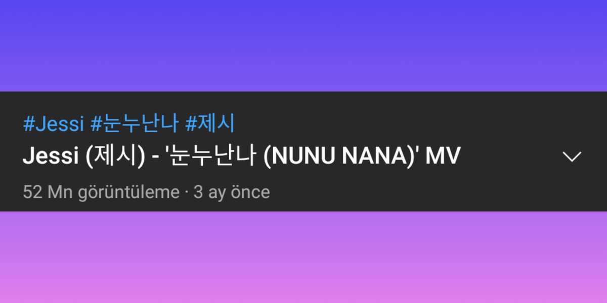 Jessi'nin "Nunu Nana"  müzik videosu 52M izlenmeyi geride bıraktı. 

#Jessi #kpop #nununana