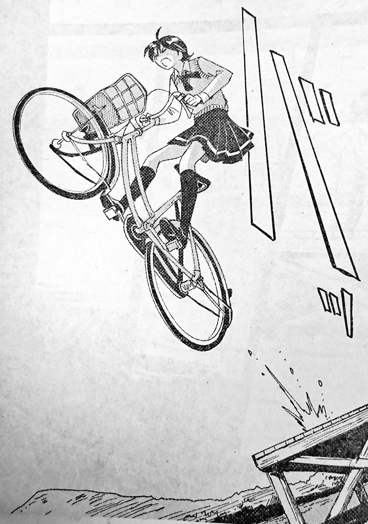 本来、【自転車の絵】というものは
【細かいディテールに頼ったら負け】だと思ってる。
ええ?アナタこそがその細かいディテール描いてる張本人では?
なんて思われるだろうが、
それはあくまで「オマケ」なんだ。
自転車の絵は、ヒトとのバランスが90%
あとの10%がディテール。
その位だな。