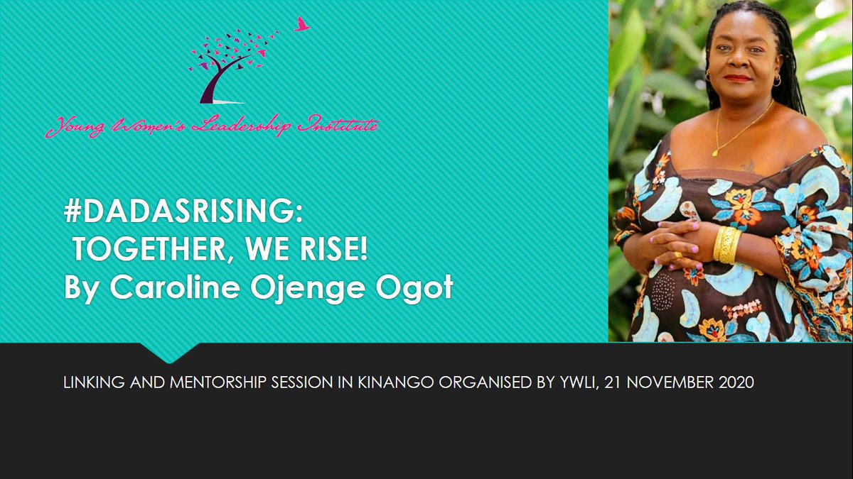 ywli_info's tweet photo. We are joined by the amazing bold leader @AwuorOjengeOgot for the #DadasRising linking and mentorship session. Watch live here https://t.co/8jn0hJimbX from 11.20am today. @CSA_Kenya @USEmbassyKenya @FatumasVoice @MoiUniversity_ https://t.co/kNHjXa89Lo