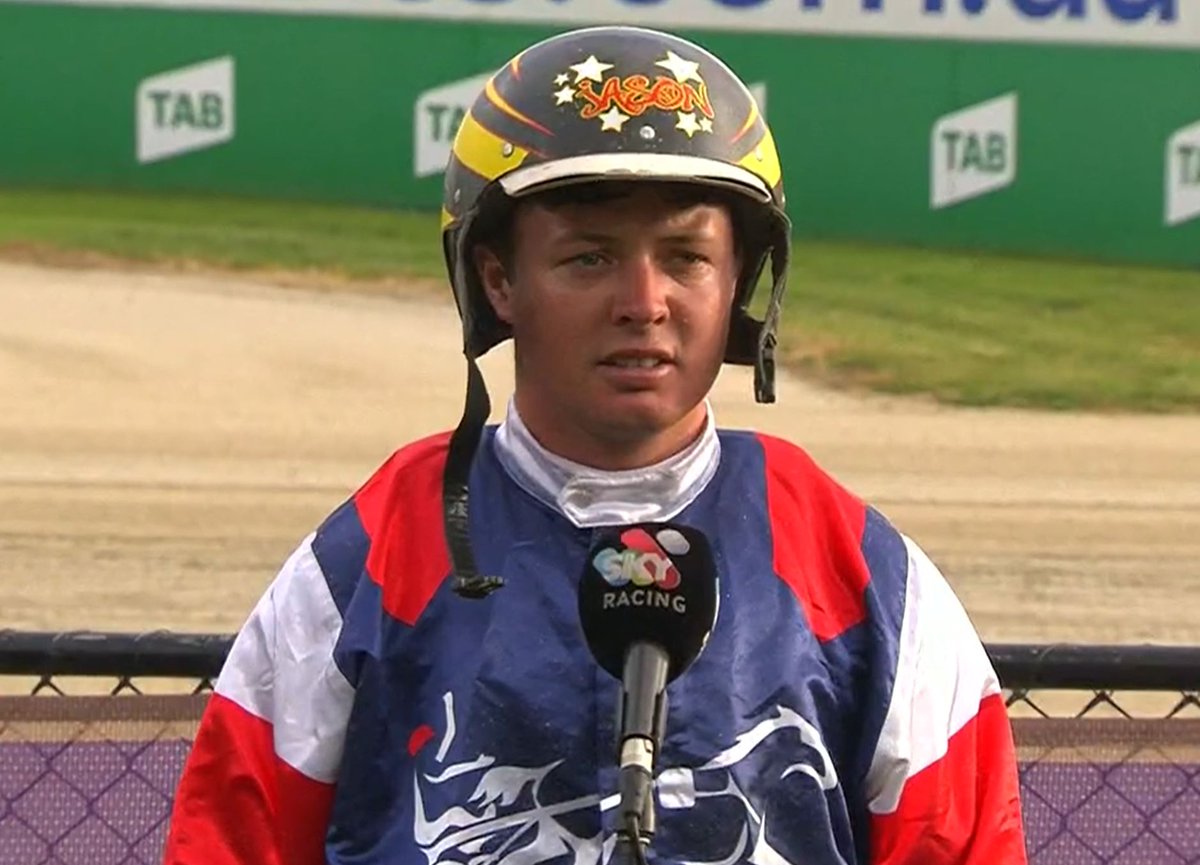 TheTrotsComAu's tweet photo. "You grow up watching these races and it's just awesome to win one," says @JLee_8, after Im Ready Jet wins the @CatanachsJewel 3YO trotting fillies title on @tabcomau #BreedersCrown night.
A first Group 1 for Jack MacKinnon, co-trainer with Anton Golino. #TheTrots https://t.co/3jEBM8YnPq
