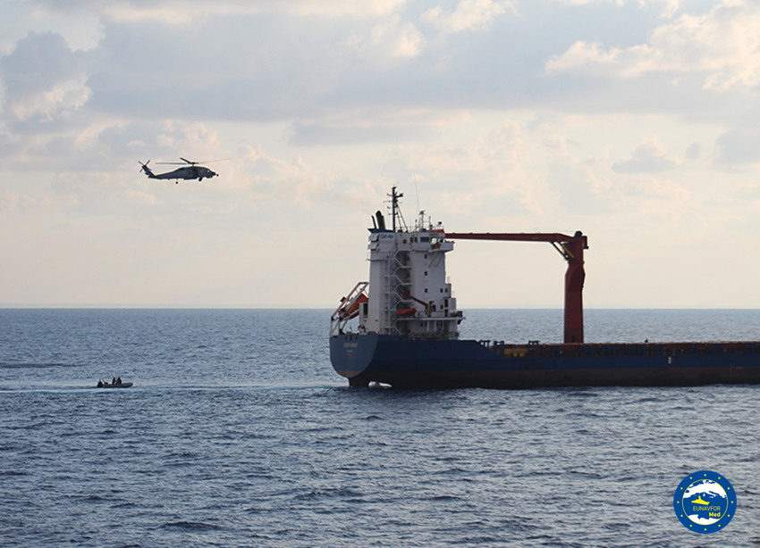 EUNAVFOR_MED's tweet photo. Fourth inspection for Operation #IRINI which boarded the collaborative MV SERRANO in application of #UN #ArmsEmbargo on #Libya!The #BoardingTeam of #ADRIASFlagSHip, #HellenicNavy, examined cargo and documentation. Nothing suspicious was found.Complete news https://t.co/xmBYeMST0l https://t.co/igL8EBjh3e
