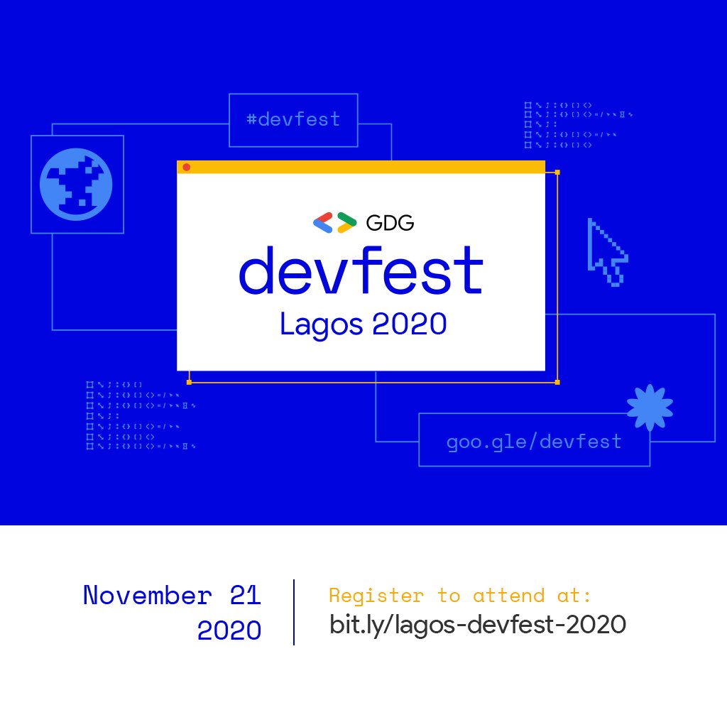 AlliGbolahan's tweet photo. It's today! Join over 1000+ people for the first virtual #DevFestLagos 2020.

If you haven't, go register now at https://t.co/RClOp8A083 https://t.co/wMeKPixmRE