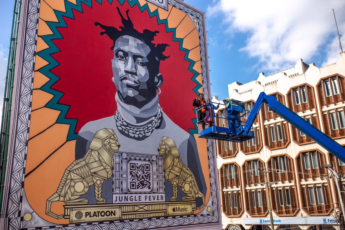OCTOPIZZO's tweet photo. Took my Daughter Atieno to check out the mural! just to remind her that her Grandma &amp; namesake King Atieno Snr prayed for days like this.
#NP #Tamaaa, if the heavens are watching tell Moms that’s his Son
The DON https://t.co/jOGyY0OYTO 🦁
#JungleFever OUT NOW 
#KenyanDream ❤️ https://t.co/73QDN7PmaS