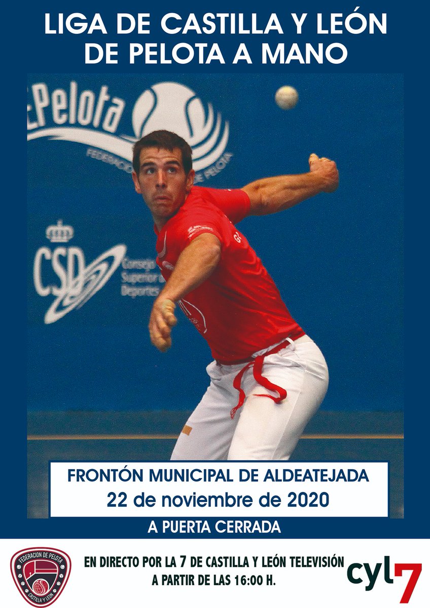 Fed_Pelota_CyL's tweet photo. LIGA DE CYL DE PELOTA A MANO.
Mañana se jugará en Aldeatejada (SA) la 4ª jornada:
* Galgo IV-Corredera vs Cabrerizo II-Curto
* Mediavilla-Jonathan vs Huerta-Nuevo
* Molina VII-Cabrerizo vs José Mª-Plaza
Por @cyltv a las 16,00 h.
@AytoAldeatejada @CyL_enJuego @itorres1973 https://t.co/RXEHgfh8Yp