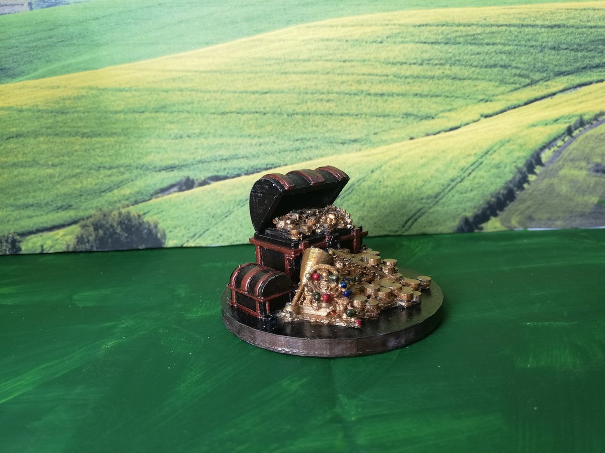 Excited to share the latest addition to my #etsy shop: D&amp;D miniature treasure chest DND etsy.me/36X44tu #black #gold #dungeons #dragons #dnd #minis #miniature #treasure #chest