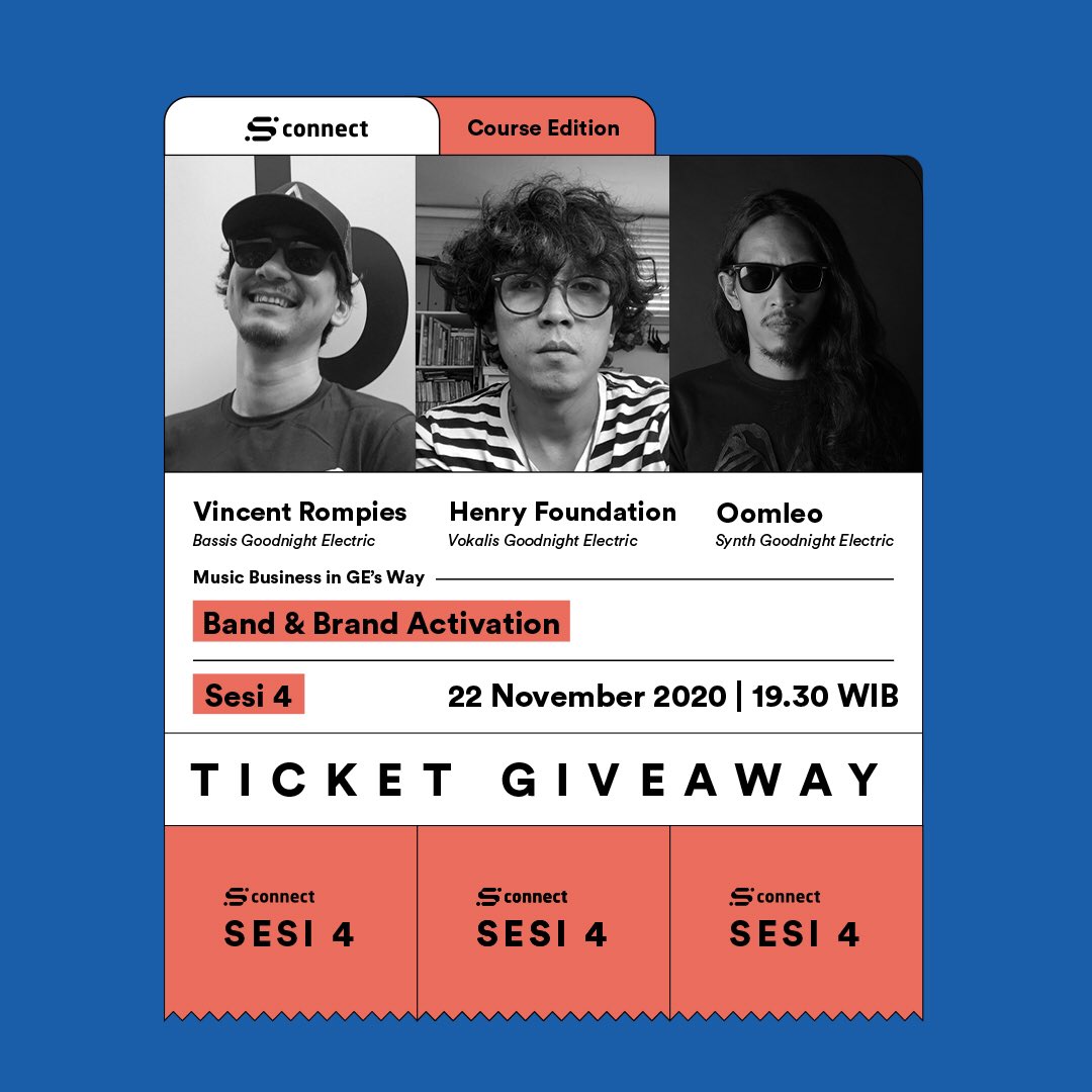 soundfren's tweet photo. Fren, mimin punya 3 tiket #SoundfrenConnect buat besok. Siapa yang mau ngobrol bareng @vincentrompies, @henryfoundation, dan @oomleo dari @goodnightelctrc?
Langsung aja reply dengan format:
”Mau dong tiket #SoundfrenConnect - mention 3 teman - #KoneksiBermusik” https://t.co/2Qe9lmK2An