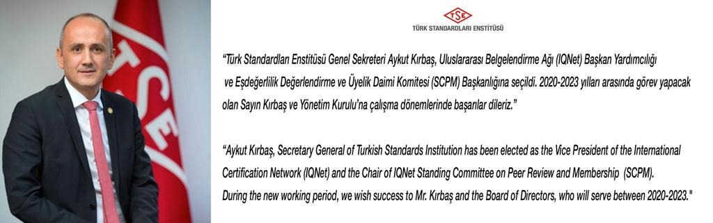 TSEKurumsal's tweet photo. KIRBAŞ'A ULUSLARARASI GÖREV...

TSE Genel Sekreteri Aykut Kırbaş, Uluslararası Belgelendirme Ağı (IQNet) Başkan Yardımcılığı ve Eşdeğerlilik Değerlendirme ve Üyelik Daimi Komitesi (SCPM) Başkanlığına seçildi.

https://t.co/ptcsZLzhlx https://t.co/8D7gmbfcpq