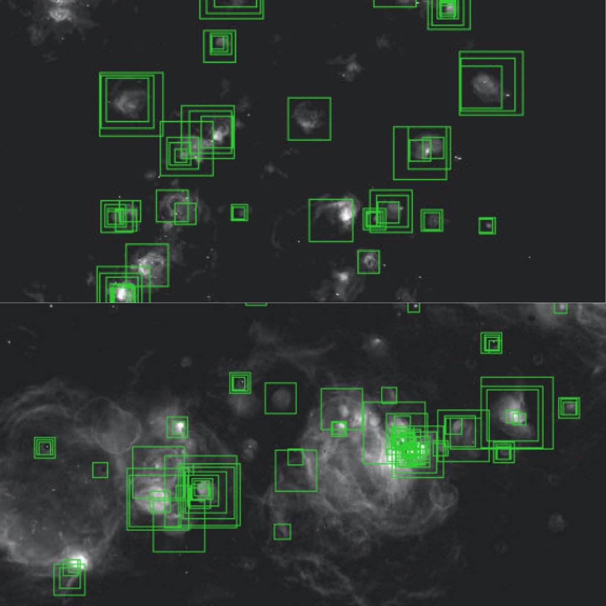 ManamiSasakiDE's tweet photo. Interstellar bubbles in the Magellanic Clouds detected with Minkowski tensors. These beautiful results and more from the Master thesis of ⁦⁦@ccollischon⁩ will be published soon in a paper. Stay tuned! ⁦@DrRemeis⁩ ⁦⁦@UniFAU⁩ https://t.co/WDF80Wjeyc