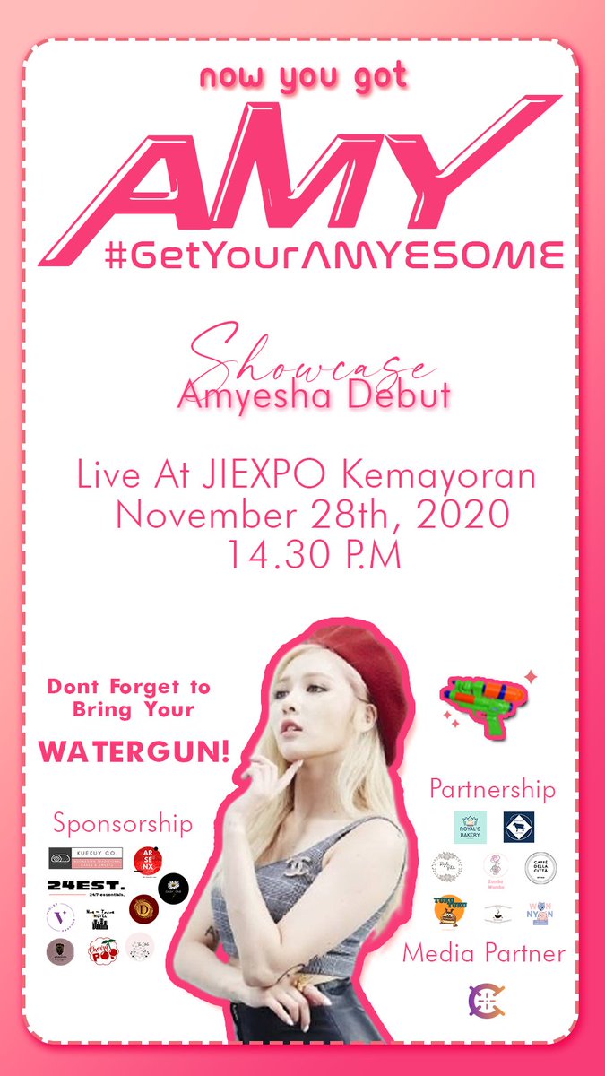 AmyCantikBanget's tweet photo. ㅤ
ㅤㅤ ━━━━━━━ㅤ
ㅤㅤㅤAMYESHA CRYSTAL
ㅤ ㅤ"NOW YOU GOT AMY"
ㅤ ㅤ 🔫 Showcase 🔫
ㅤㅤ ━━━━━━━
📍 JIEXPO Kemayoran, Jakarta
📆 28 November 2020
#AMYESHA
#AmyeshaCrystal
#BecauseImTheBest #APlus https://t.co/lEV93rdi6S