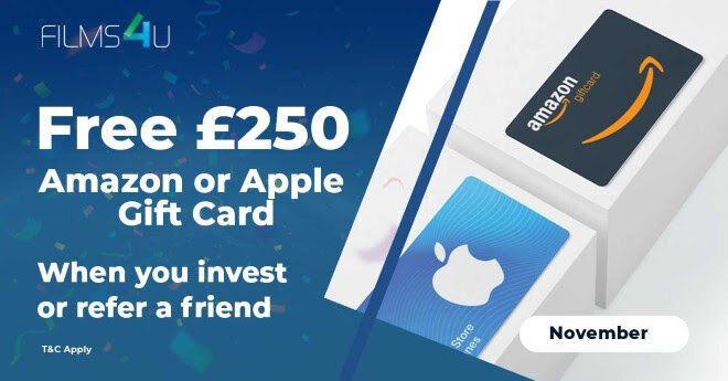 Films4UInvest's tweet photo. Who would love a FREE £250 voucher to spend at Christmas? 

Invest or refer a friend by the 20th December to claim.

https://t.co/JgeKzit6eR  

#invest #investor #investment #free #voucher #giftcard #amazon #apple #film #filmproduction #christmas #present #uk #ukfree #freeuk https://t.co/TpjlYt78Ez