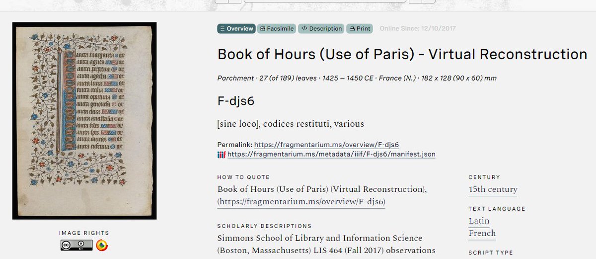 But why use such high quality vellum for a plain and undecorated text? The hand is 15th century and it was probably created just before the extant manuscript that is dated to 1425 – 1450 by the  @FragmentariumMS project (see the reconstituted ms here:  https://fragmentarium.ms/overview/F-djs6&nbsp;)