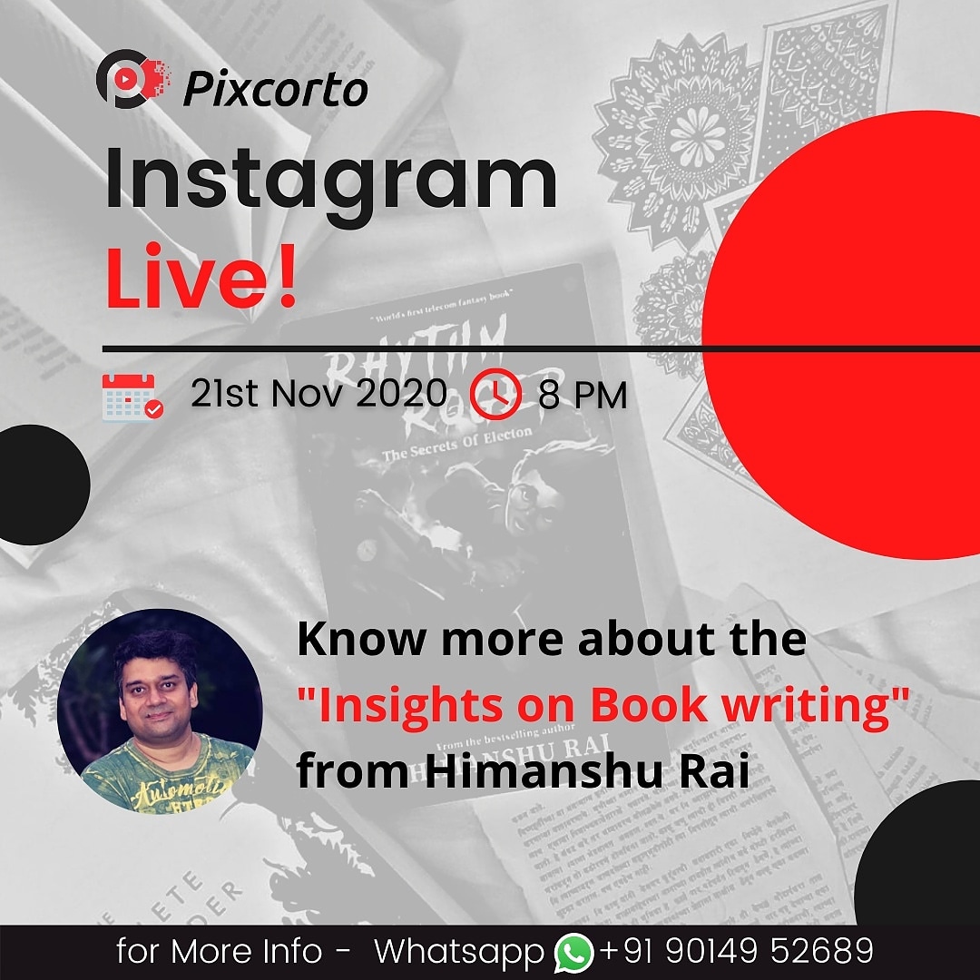 pixcorto's tweet photo. In live conversation with  "@authorhimanshu  "on Instagram

Know more about tomorrow’s session “Insights on Book writing“
.
.
Dm for Registration
.
.
.
#author #authorsofinstagram #authors #authorig #authorgram #authorcommunity #authorslife #authorscommunity #authorsofins https://t.co/KnbnQiTxfn