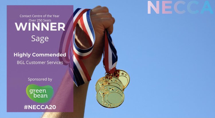 Absolutely buzzing to win this award with the most amazing Customer Service team <a href="/sage/">no</a> #NECCA20