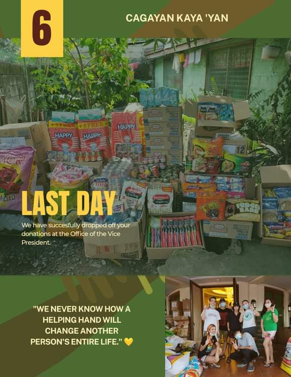 Rhaeiii's tweet photo. IN THE DARKNESS OF LIFE THANK YOU FOR BEING THE LIGHT. ✨

MARAMING SALAMAT SA PO LAHAT.🤗

Tapos na po ang ating donation drive. Your kindness and generosity have gone long way, we can already bring hope to victims of Typhoon Ulysses.

#WeWillHealAsOne
#CagayanKayaYan 💛 https://t.co/FsWCHbYjZa