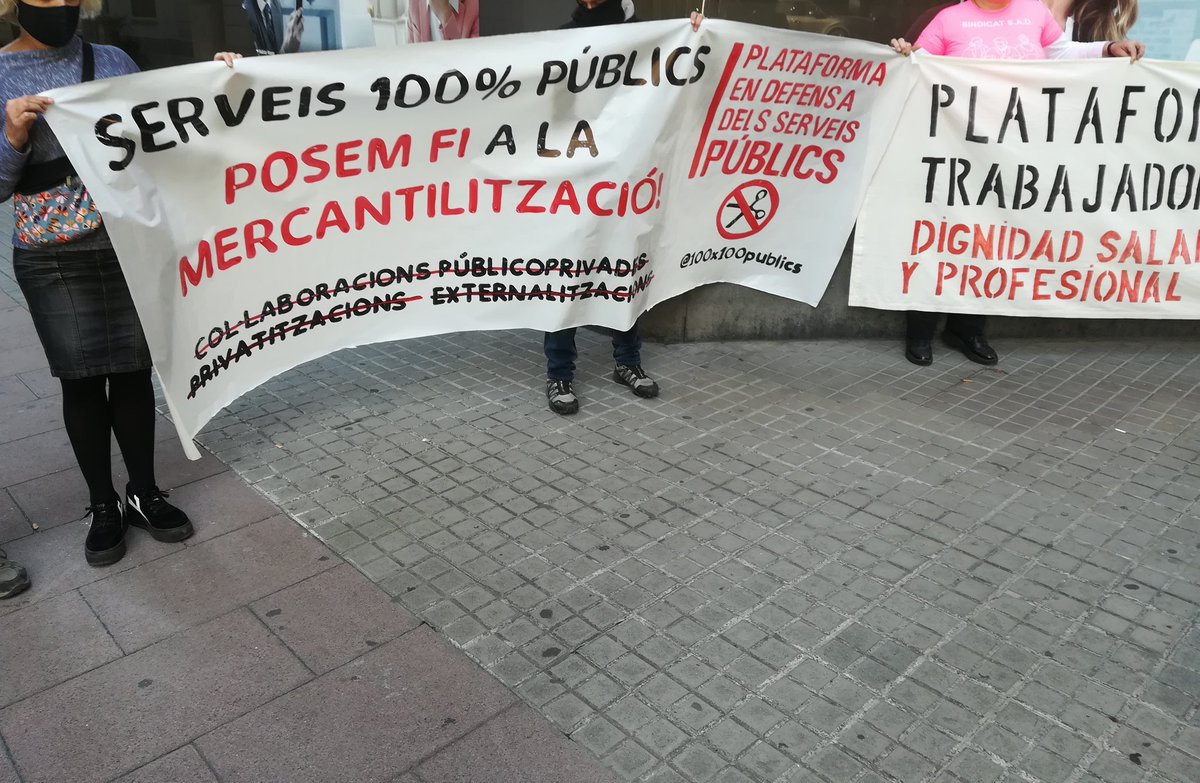 RdP prèvia a les concentracions a BCN, St. Feliu i Sabadell per la municipalització del SAD i l'aturada de l'adjudicació a <a href="/DomusVi_Es/">DomusVi</a> i <a href="/suaracoop/">Suara Cooperativa</a> del SAD BCN. Denunciem també la nefasta gestió de les residències i exigim la derogació del Decret 69/2020. Serveis #100x100Públics!