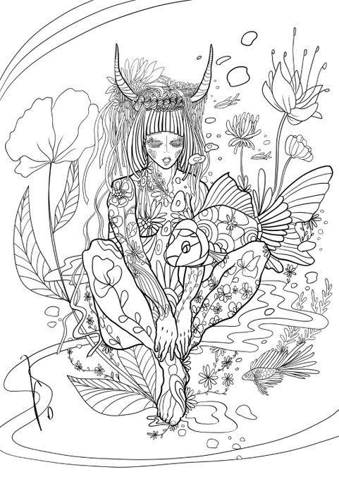 塗り絵用のtwitterイラスト検索結果