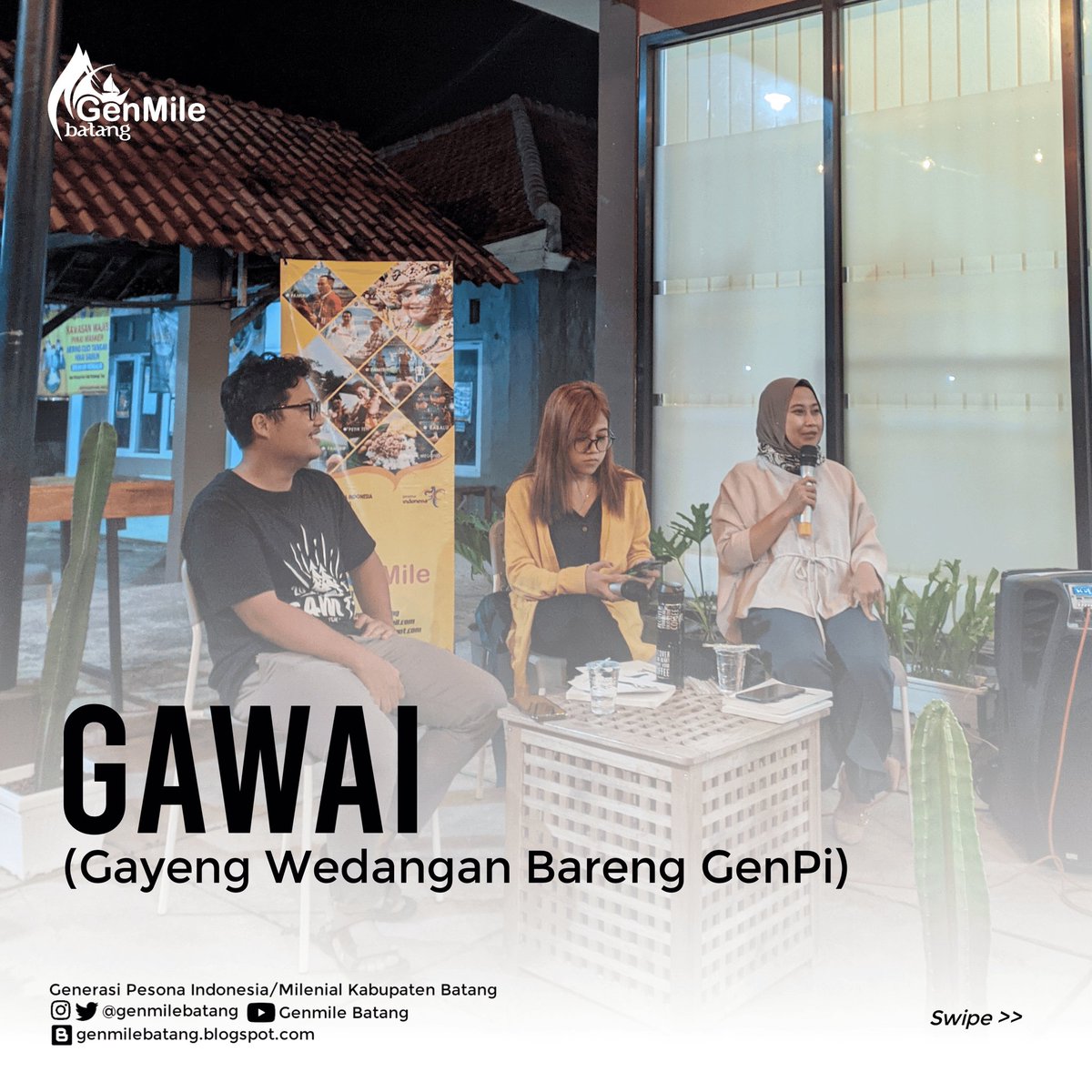 GenpiBatang's tweet photo. GAWAI [Gayeng Wedangan Bareng GenPi]

Halo sobat GenPi, ini nih keseruan Gawai Eps-3 tadi malam, sharing session bareng kak Virgiana Eta R. dengan karya terbarunya berjudul "Laju Ingatan" dan sharing terkait kepenulisan.

#genmilebatang #visitbatangyear2022 https://t.co/8BdYobR6aX