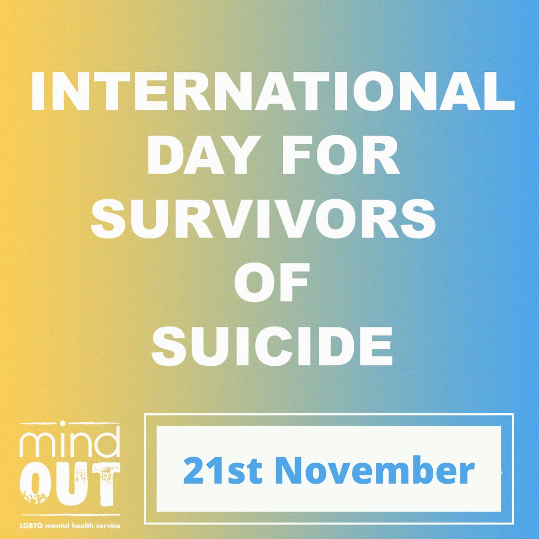 Today is about showing support and love to the survivors of suicide. If you are LGBTQ and have lost someone to suicide, you can talk to us 💛 #LGBTQ #MentalHealth #MindOutForEachOther