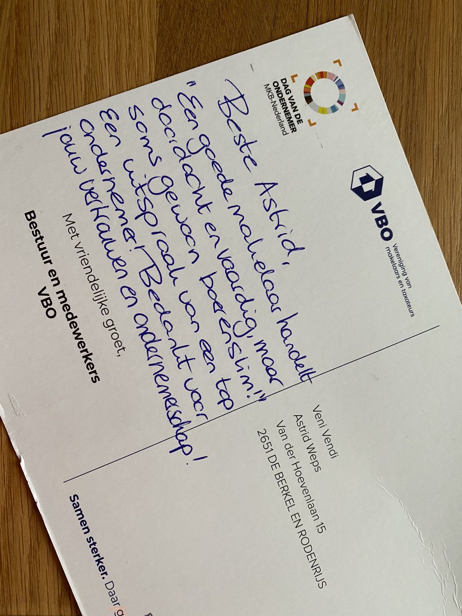 VeniVendi's tweet photo. Goedemorgen op je deurmat! Dat is lekker de dag beginnen. ‘Een goede #makelaar handelt doordacht en vaardig, maar soms gewoon #boerenslim.’ #venivendi #vbo #lansingerland #dagvandeondernemer https://t.co/baB8i87egP