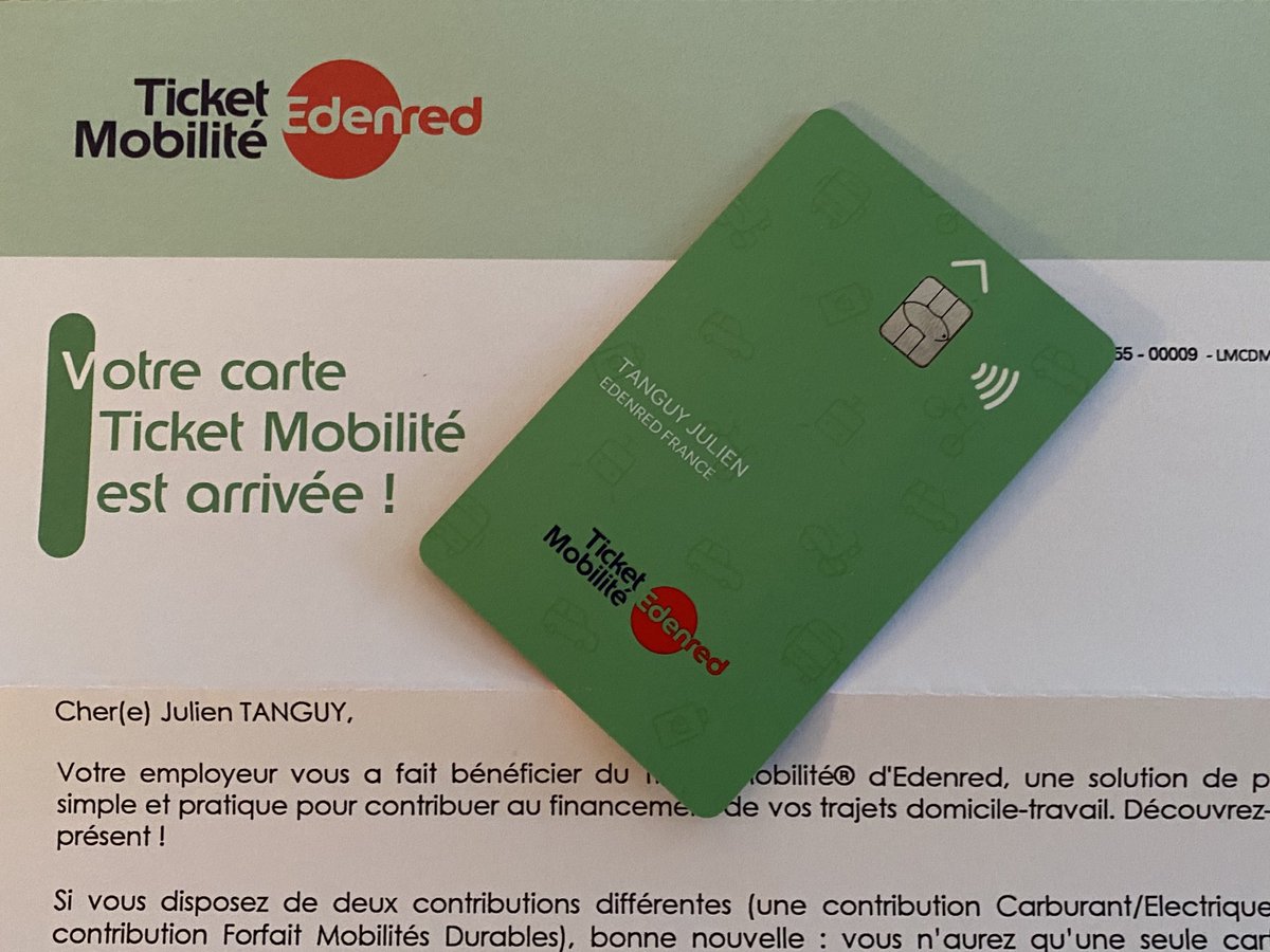 Hey ⁦<a href="/TicketResto_Fr/">Ticket Restaurant by Edenred🇫🇷</a>⁩, je viens de recevoir ton petit frère ! Ticket Mobilité by ⁦<a href="/EdenredFrance/">Edenred France</a>⁩ !
Impatient de découvrir ce nouveau produit. 😍