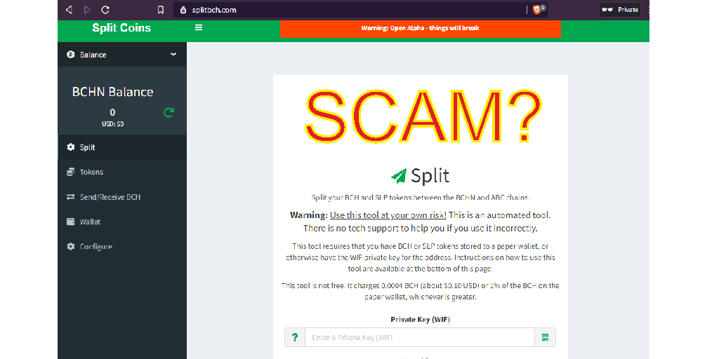 CashBchn's tweet photo. Why does splitbch(.)com look like a scam? How is this design possible in 2020?

#BitcoinCash #BCH #BCHN #BCHabc https://t.co/rq33k6aRln