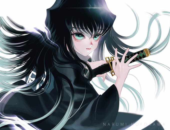 細川成美さんがTwitterに投稿した時透無一郎(鬼滅の刃)のイラスト。