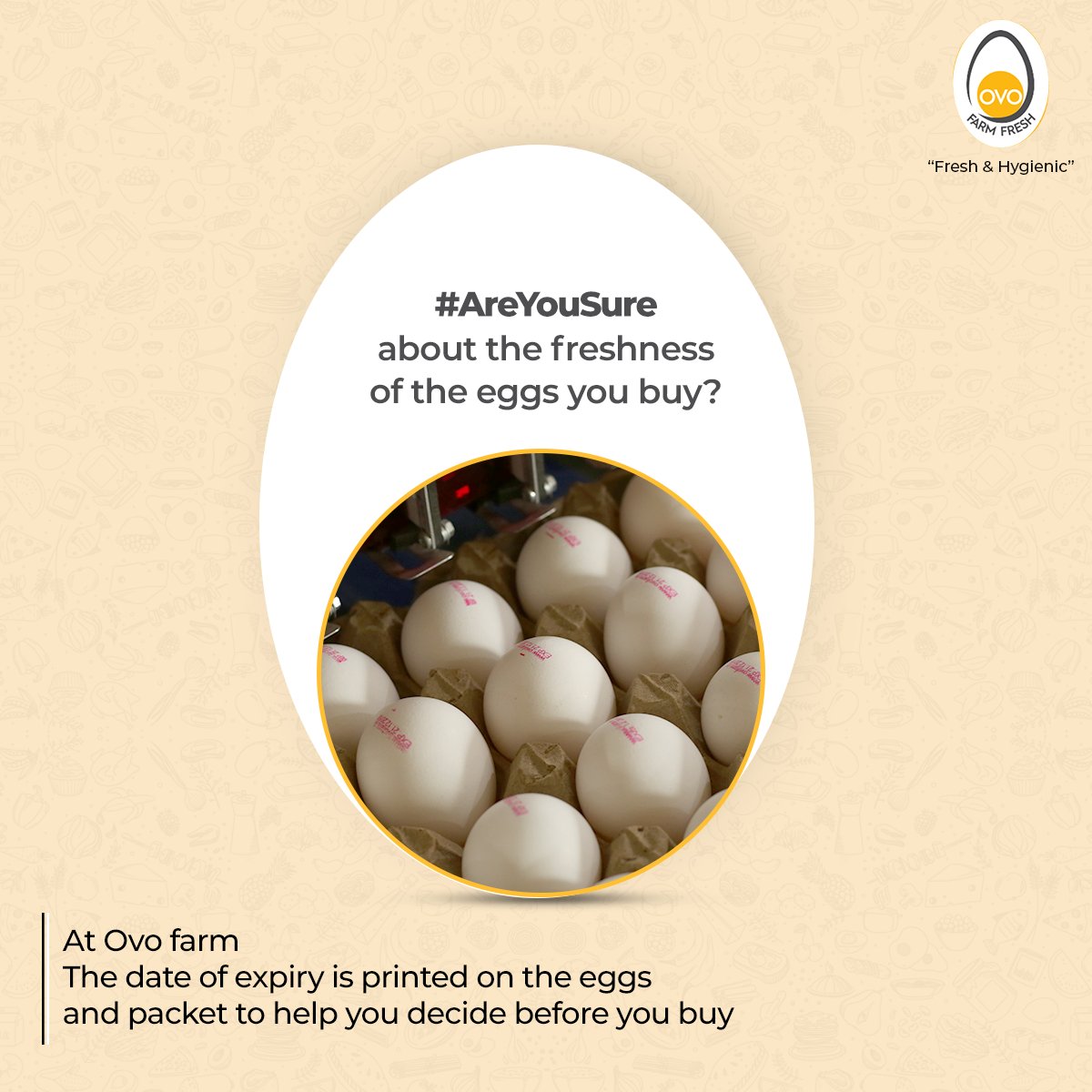 ovofarmfresh's tweet photo. Are you sure you are not consuming stale eggs?

#OvoFarmFresh maintains a transparent relationship with its consumers by printing the expiry date on eggs itself.

Choose #Freshness
Choose Ovo Farm Fresh

Visit: https://t.co/4adBMX8HsG to know more.

#OvoEggs #nutrition #hygienic https://t.co/vPX3Qemhej