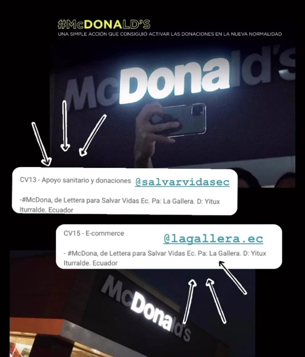 Ernesto Yitux (@yitux) on Twitter photo La acción que filmamos para <a href="/SalvarVidasEC/">Salvar Vidas Ecuador</a> junto a <a href="/McDonalds_Ecu/">McDonald's Ecuador</a> está en el shortlist del <a href="/elojofestival/">El Ojo de Iberoamérica</a> 😍🎉🎊 ¡Felicitaciones a todo el equipo de <a href="/lettera_ec/">Léttera</a>!
<a href="/manueligomez/">Manuel Ignacio Gómez</a> <a href="/Edu_Bonilla/">Eduardo Bonilla 🇪🇨</a> <a href="/nunoacosta/">Nuno Acosta</a> La acción que filmamos para <a href="/SalvarVidasEC/">Salvar Vidas Ecuador</a> junto a <a href="/McDonalds_Ecu/">McDonald's Ecuador</a> está en el shortlist del <a href="/elojofestival/">El Ojo de Iberoamérica</a> 😍🎉🎊 ¡Felicitaciones a todo el equipo de <a href="/lettera_ec/">Léttera</a>!
<a href="/manueligomez/">Manuel Ignacio Gómez</a> <a href="/Edu_Bonilla/">Eduardo Bonilla 🇪🇨</a> <a href="/nunoacosta/">Nuno Acosta</a>