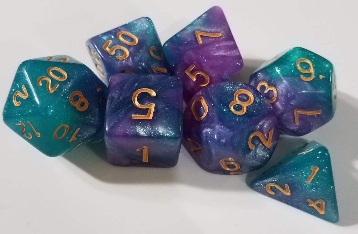 SunDnDay's tweet photo. Byzantium, the basic September dice from @librisarcana.
#DnD #5e #DungeonsAndDragons #DnD5e #RPG #Dice #DicePorn #DiceAddict #DiceHoard #ILoveDice #YearOfTheCrit https://t.co/tjZQLxZ7xD