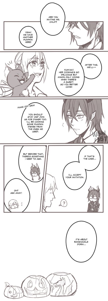 Halloween event! (ENG Ver)
ツノ太郎と(OC)監督生

#twstプラス 
#twst創作生徒 