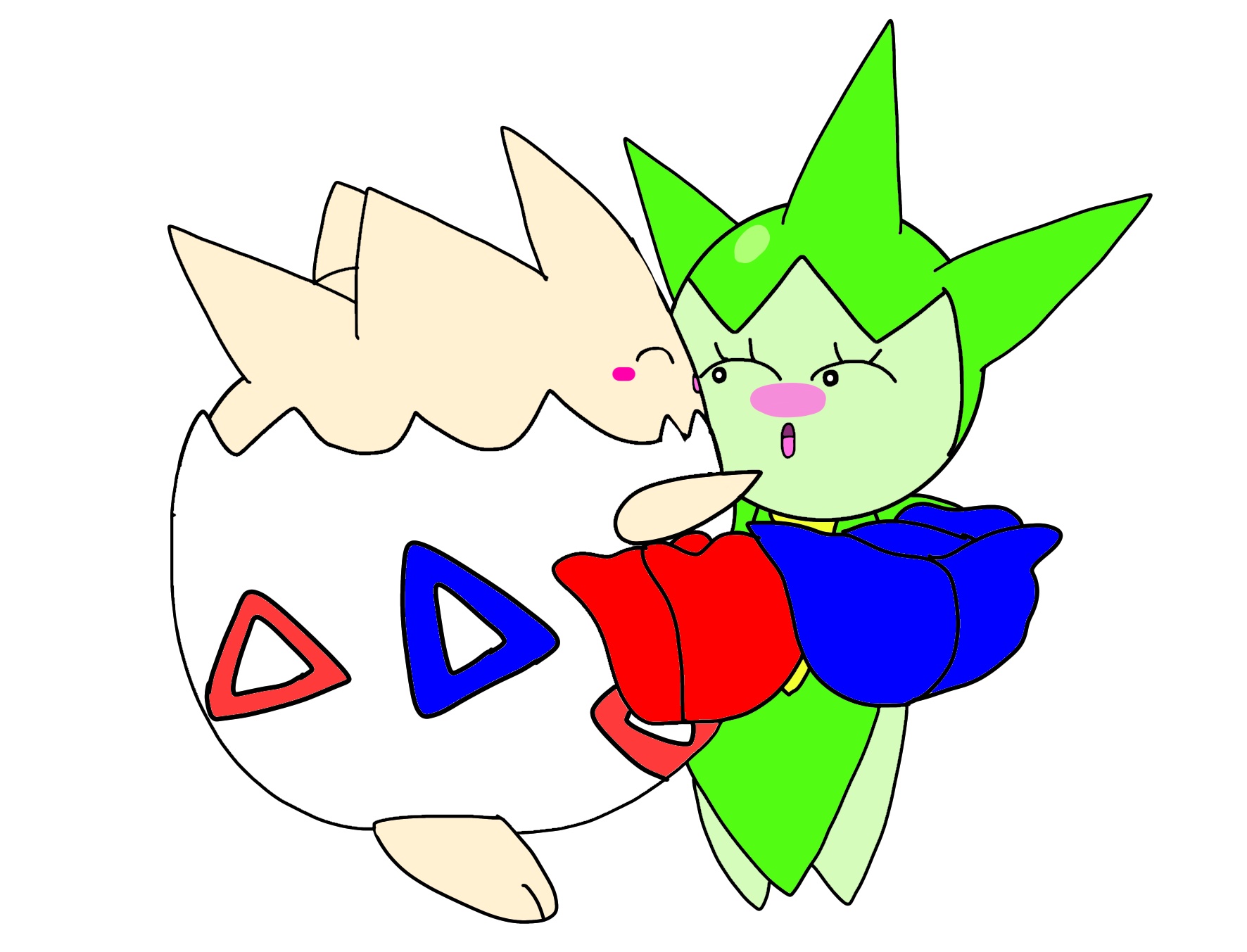 けん トゲピーのドレインキッス ロゼリア キス ポケモンイラスト イラスト好きな人と繋がりたい