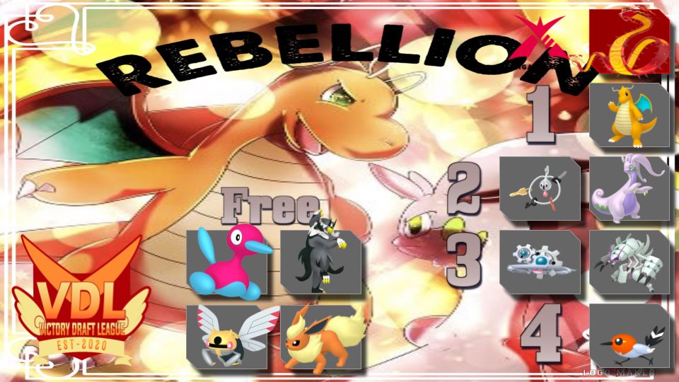 Team sheet for my second Pokémon shield vgc draft league, first season in the <a href="/PokemonVDL/">VDL - Victory Draft League</a> . Fortunately they let rebellion get their mascots, so i’d say it’s game time 💪🏿💪🏿💪🏿💪🏿 shout out to <a href="/Welsh_Matrix/">Matrix</a>  for the template
#thecomeup
#diamonddivision